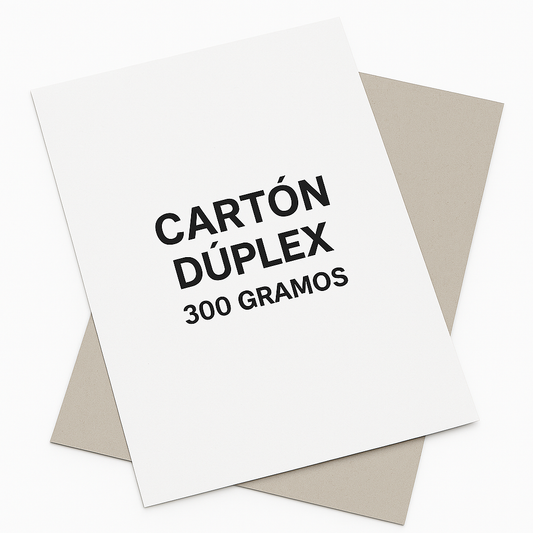 Carton Duplex board  PREMIUM Blanco Gris 300 Gramos 100 p l